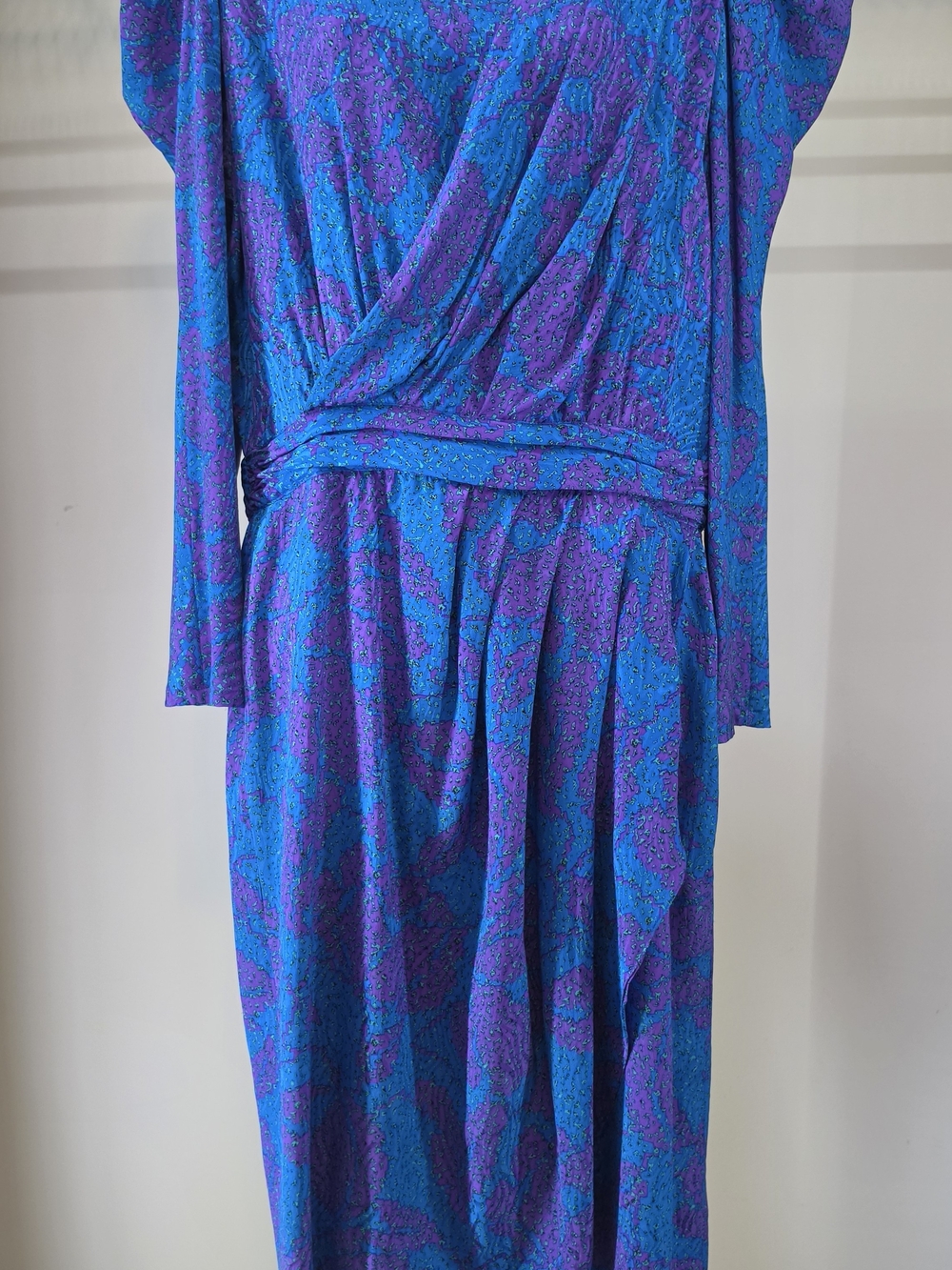 Purple & Teal Women’s Draped Wrap Dress